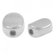 DQ Metall Perle Oval 7x6mm Antik Silber